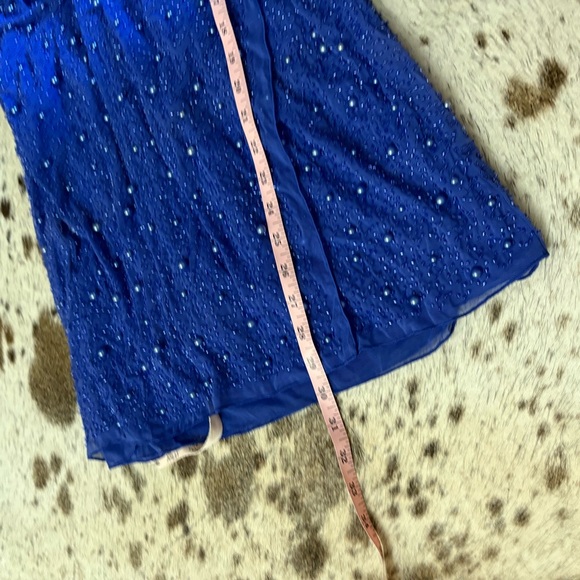 OH POLLY Chelsea Embellished Wrap Over A-Line Mini Dress in Dark Blue Size 8 NWT - Picture 11 of 11